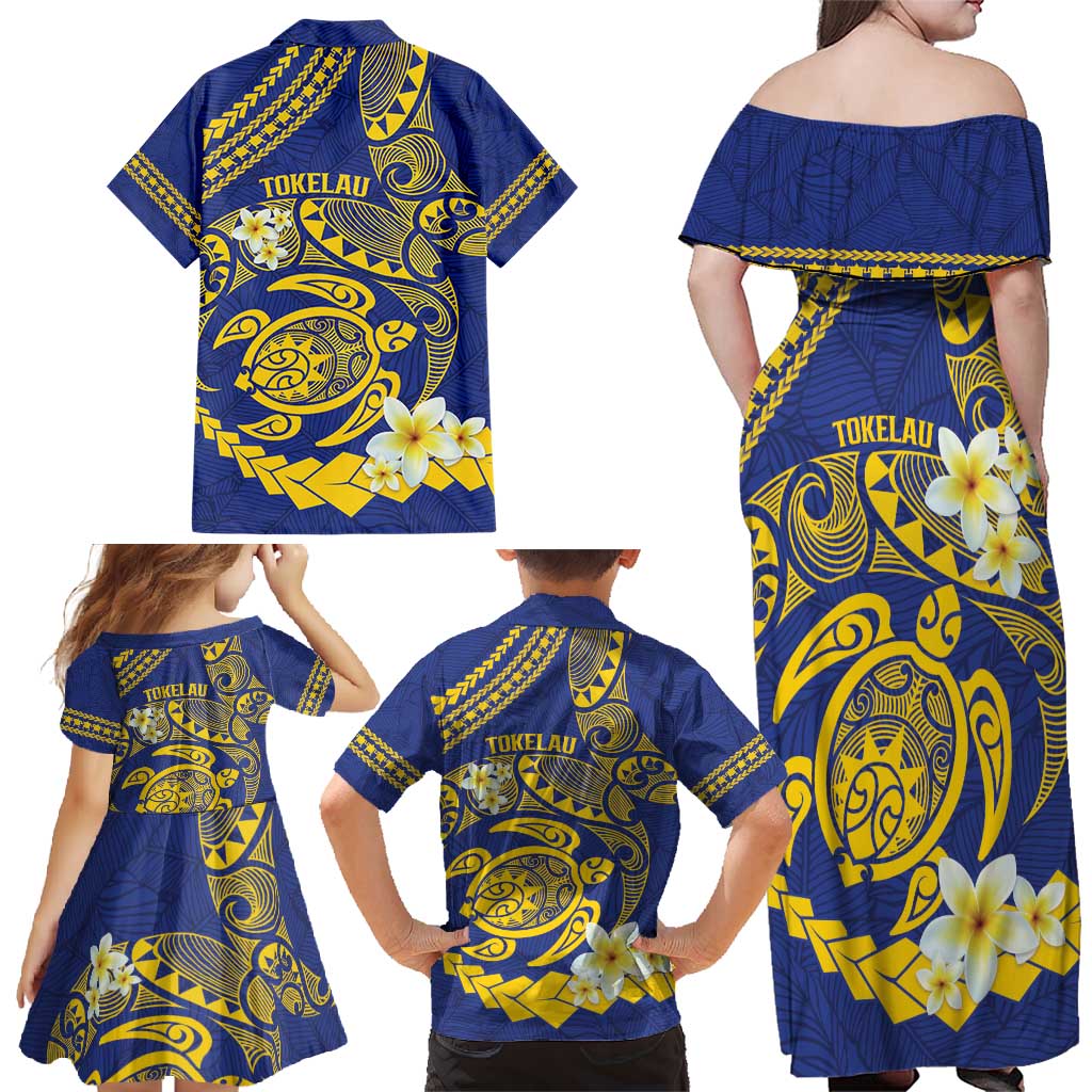 Te Vaiaho o te Gagana Tokelau Family Matching Off Shoulder Maxi Dress and Hawaiian Shirt Polynesian Turtle - Malo Ni! LT14 - Polynesian Pride