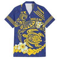 Te Vaiaho o te Gagana Tokelau Family Matching Off Shoulder Maxi Dress and Hawaiian Shirt Polynesian Turtle - Malo Ni! LT14 Dad's Shirt - Short Sleeve Blue - Polynesian Pride