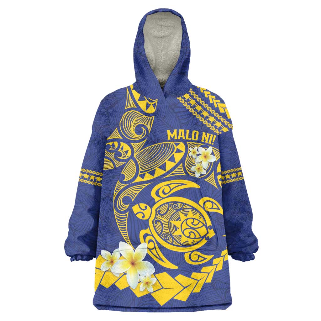 Te Vaiaho o te Gagana Tokelau Wearable Blanket Hoodie Polynesian Turtle - Malo Ni! LT14 One Size Blue - Polynesian Pride