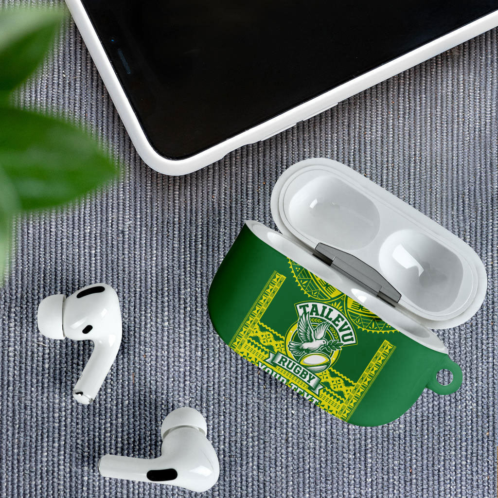 Fiji Tailevu Rugby Custom AirPods Case Go Champions Fijian Tapa Pattern LT14 - Polynesian Pride