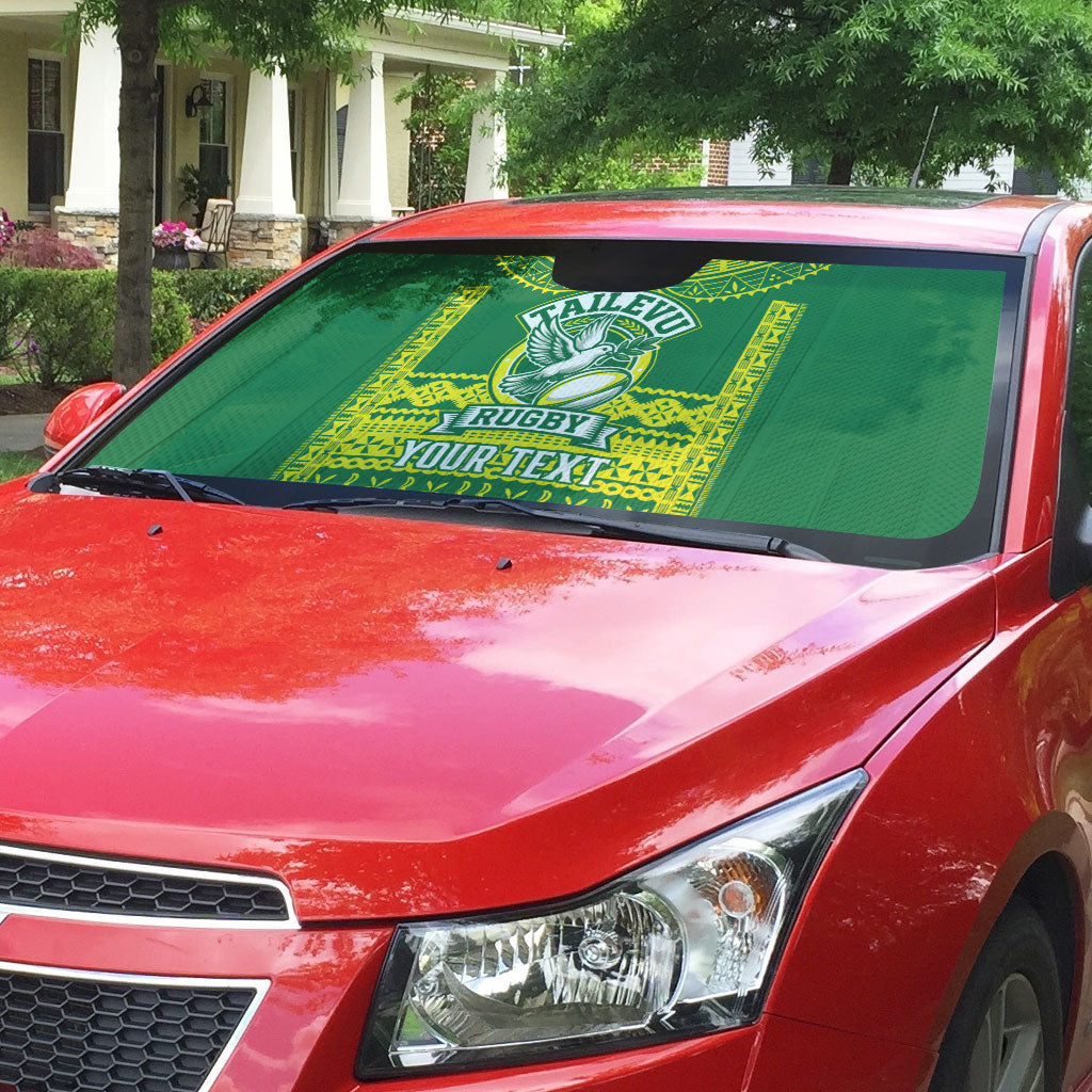 Fiji Tailevu Rugby Custom Auto Sun Shade Go Champions Fijian Tapa Pattern LT14 - Polynesian Pride