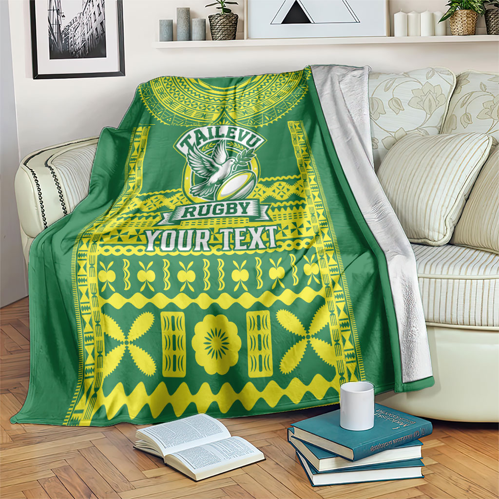 Fiji Tailevu Rugby Custom Blanket Go Champions Fijian Tapa Pattern LT14 Green - Polynesian Pride