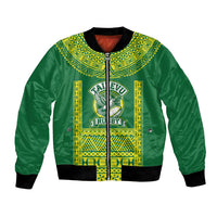 Fiji Tailevu Rugby Custom Bomber Jacket Go Champions Fijian Tapa Pattern LT14 Unisex Green - Polynesian Pride