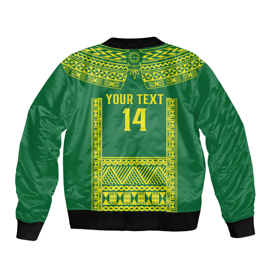Fiji Tailevu Rugby Custom Bomber Jacket Go Champions Fijian Tapa Pattern LT14 - Polynesian Pride