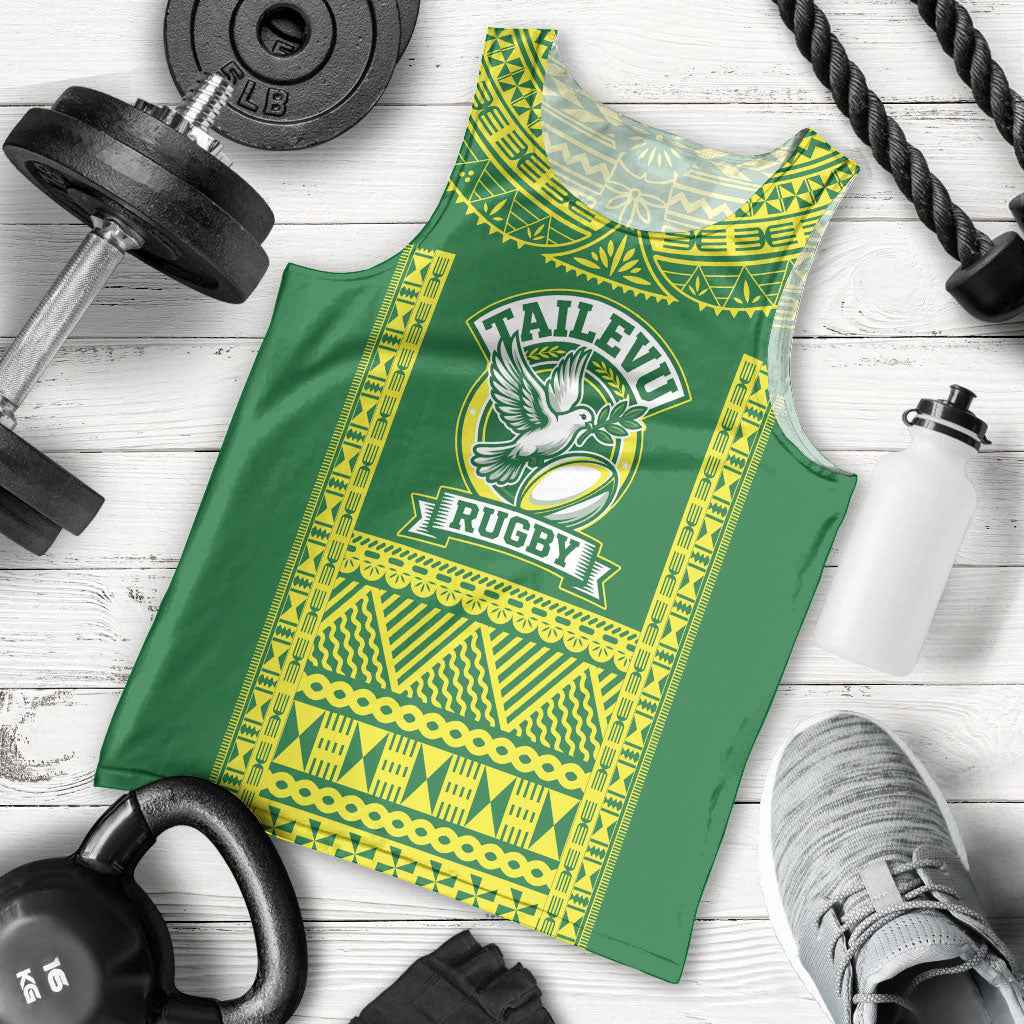 Fiji Tailevu Rugby Custom Men Tank Top Go Champions Fijian Tapa Pattern LT14 - Polynesian Pride