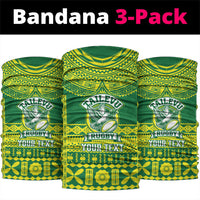 Fiji Tailevu Rugby Custom Neck Gaiter Go Champions Fijian Tapa Pattern LT14 package One Size: 25*50cm Green - Polynesian Pride
