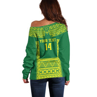 Fiji Tailevu Rugby Custom Off Shoulder Sweater Go Champions Fijian Tapa Pattern LT14 - Polynesian Pride