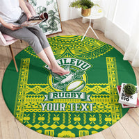 Fiji Tailevu Rugby Custom Round Carpet Go Champions Fijian Tapa Pattern LT14 - Polynesian Pride