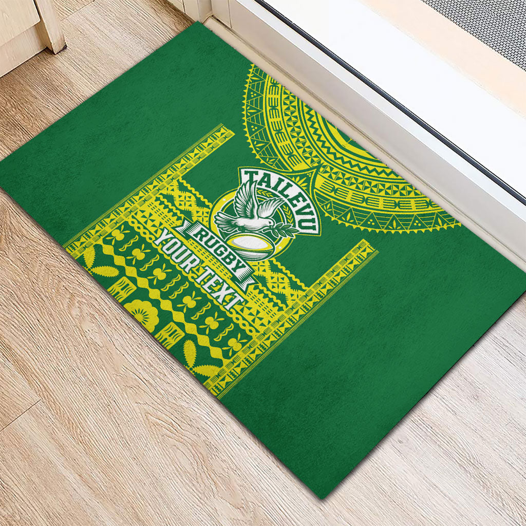 Fiji Tailevu Rugby Custom Rubber Doormat Go Champions Fijian Tapa Pattern LT14 - Polynesian Pride