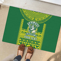 Fiji Tailevu Rugby Custom Rubber Doormat Go Champions Fijian Tapa Pattern LT14 - Polynesian Pride