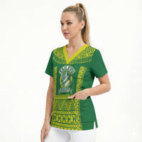 Fiji Tailevu Rugby Custom Scrub Top Go Champions Fijian Tapa Pattern LT14 - Polynesian Pride