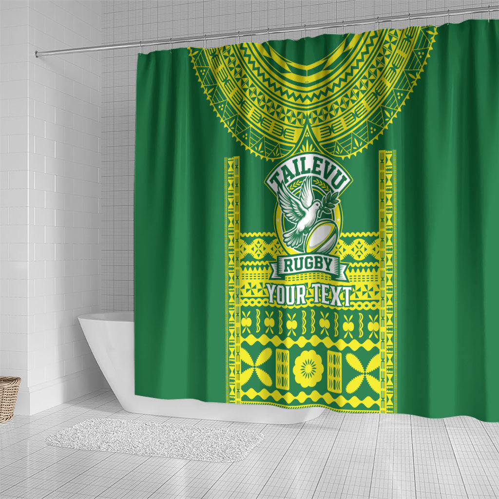 Fiji Tailevu Rugby Custom Shower Curtain Go Champions Fijian Tapa Pattern LT14 - Polynesian Pride