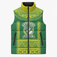 Fiji Tailevu Rugby Custom Sleeveless Puffer Jacket Go Champions Fijian Tapa Pattern LT14 Unisex Green - Polynesian Pride