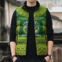 Fiji Tailevu Rugby Custom Sleeveless Puffer Jacket Go Champions Fijian Tapa Pattern LT14 - Polynesian Pride