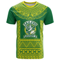 Fiji Tailevu Rugby Custom T Shirt Go Champions Fijian Tapa Pattern LT14 Green - Polynesian Pride