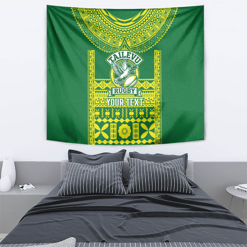 Fiji Tailevu Rugby Custom Tapestry Go Champions Fijian Tapa Pattern LT14 - Polynesian Pride