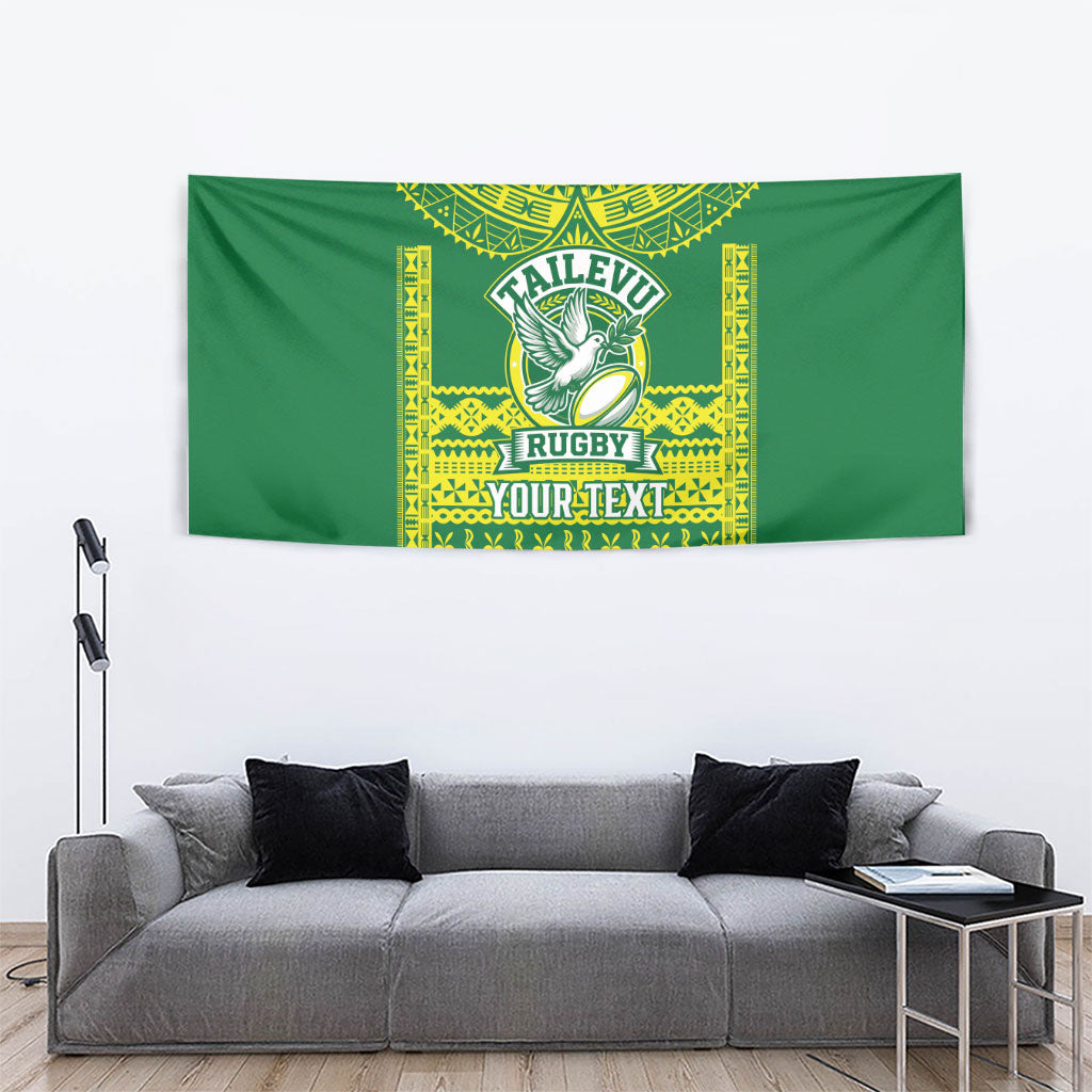 Fiji Tailevu Rugby Custom Tapestry Go Champions Fijian Tapa Pattern LT14 - Polynesian Pride