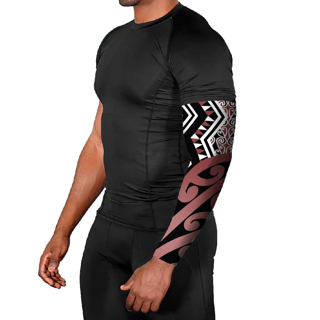 New Zealand Arm Sleeves Aotearoa Kowhaiwhai Mix Taniko Art - Polynesian Pride