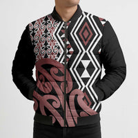 New Zealand Bomber Puffer Jacket Aotearoa Kowhaiwhai Mix Taniko Art LT14 - Polynesian Pride