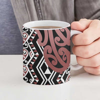 New Zealand Ceramic Mug Aotearoa Kowhaiwhai Mix Taniko Art - Polynesian Pride