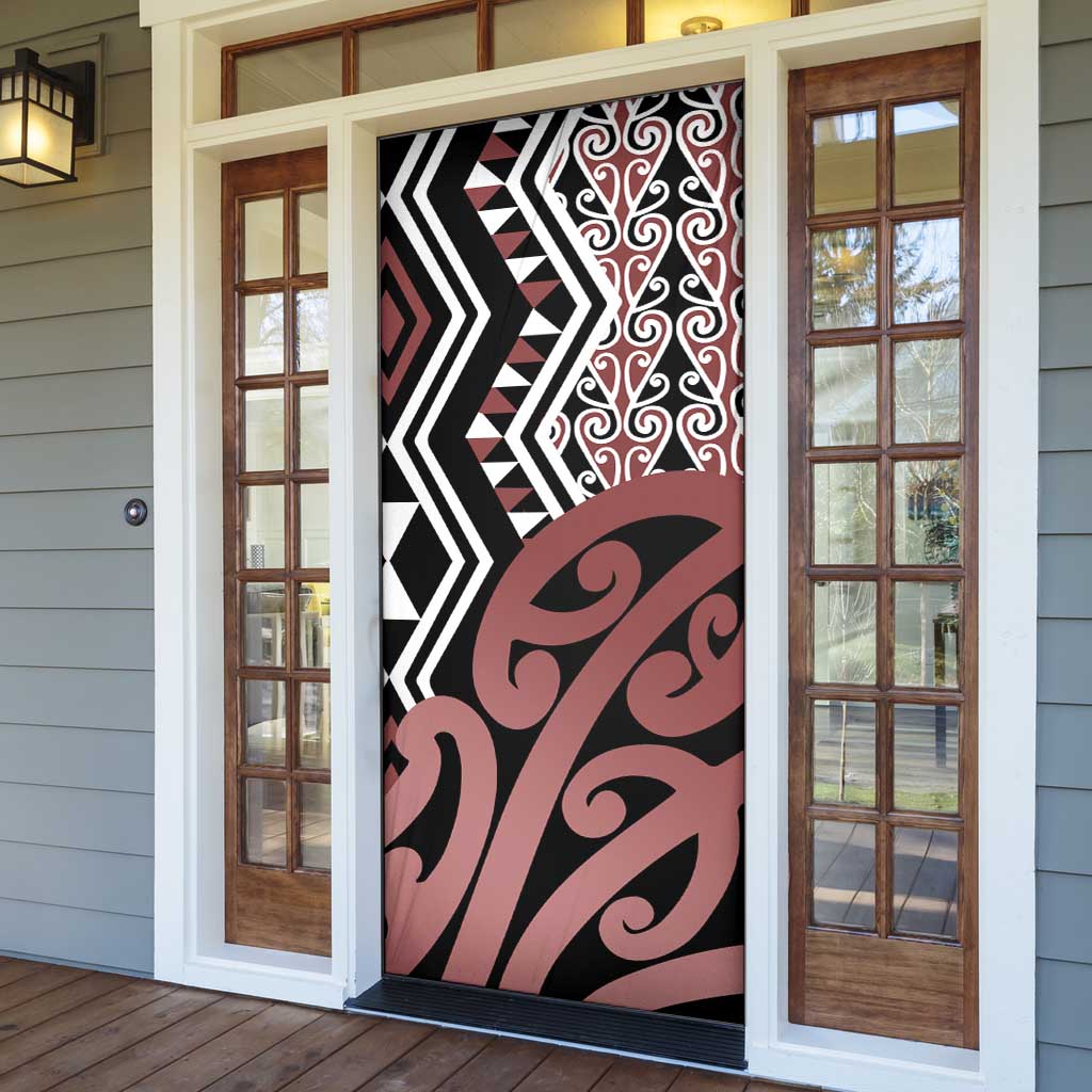 New Zealand Door Cover Aotearoa Kowhaiwhai Mix Taniko Art LT14 - Polynesian Pride