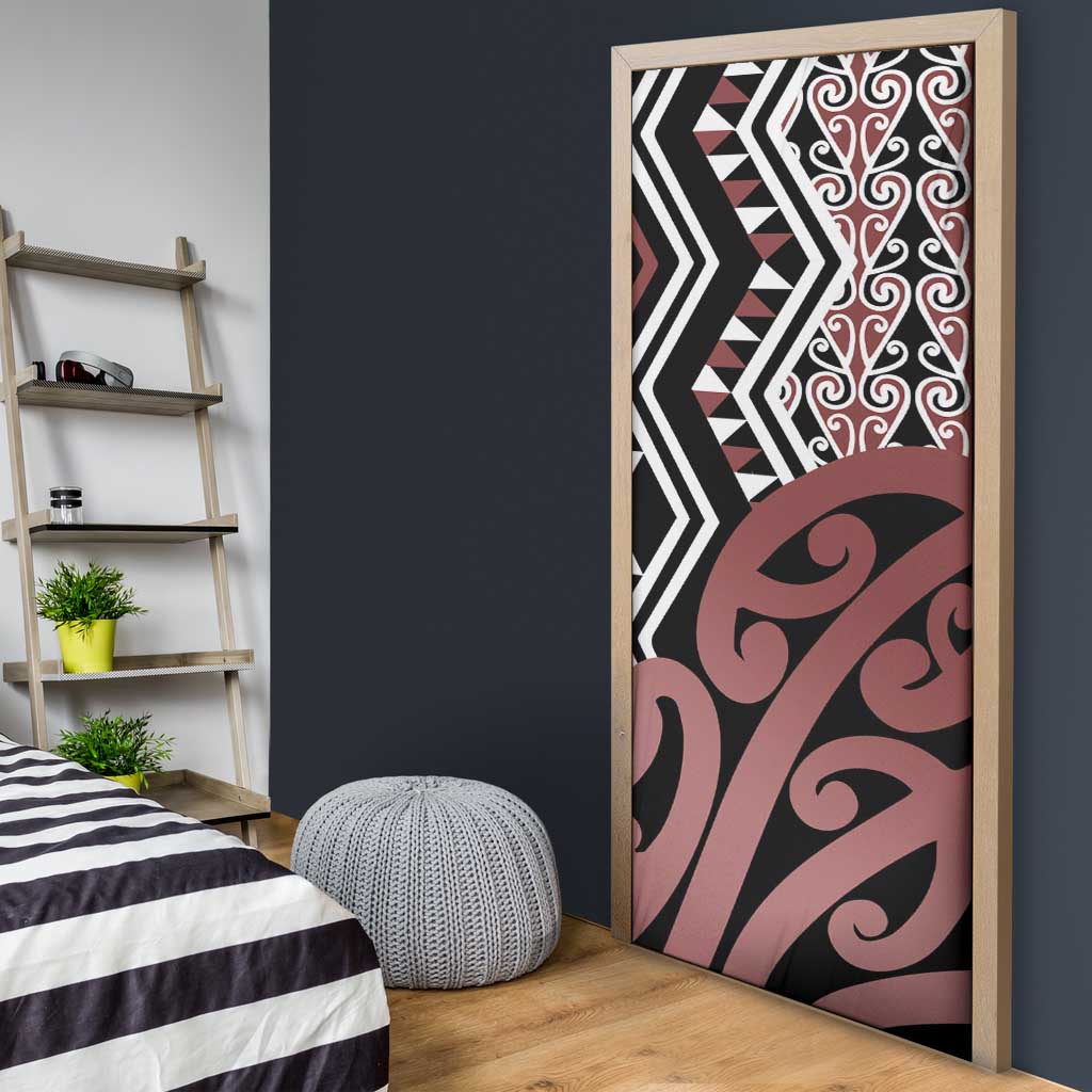 New Zealand Door Cover Aotearoa Kowhaiwhai Mix Taniko Art LT14 - Polynesian Pride