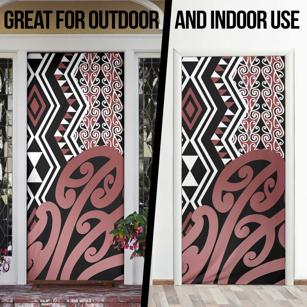 New Zealand Door Cover Aotearoa Kowhaiwhai Mix Taniko Art LT14 - Polynesian Pride