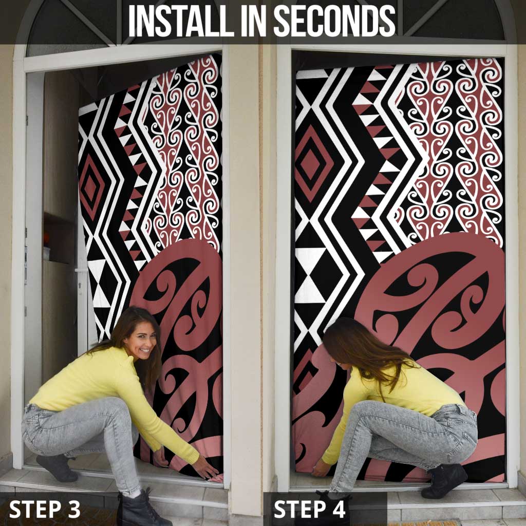 New Zealand Door Cover Aotearoa Kowhaiwhai Mix Taniko Art LT14 - Polynesian Pride