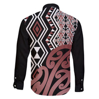 New Zealand Family Matching Off Shoulder Maxi Dress and Hawaiian Shirt Aotearoa Kowhaiwhai Mix Taniko Art LT14 - Polynesian Pride