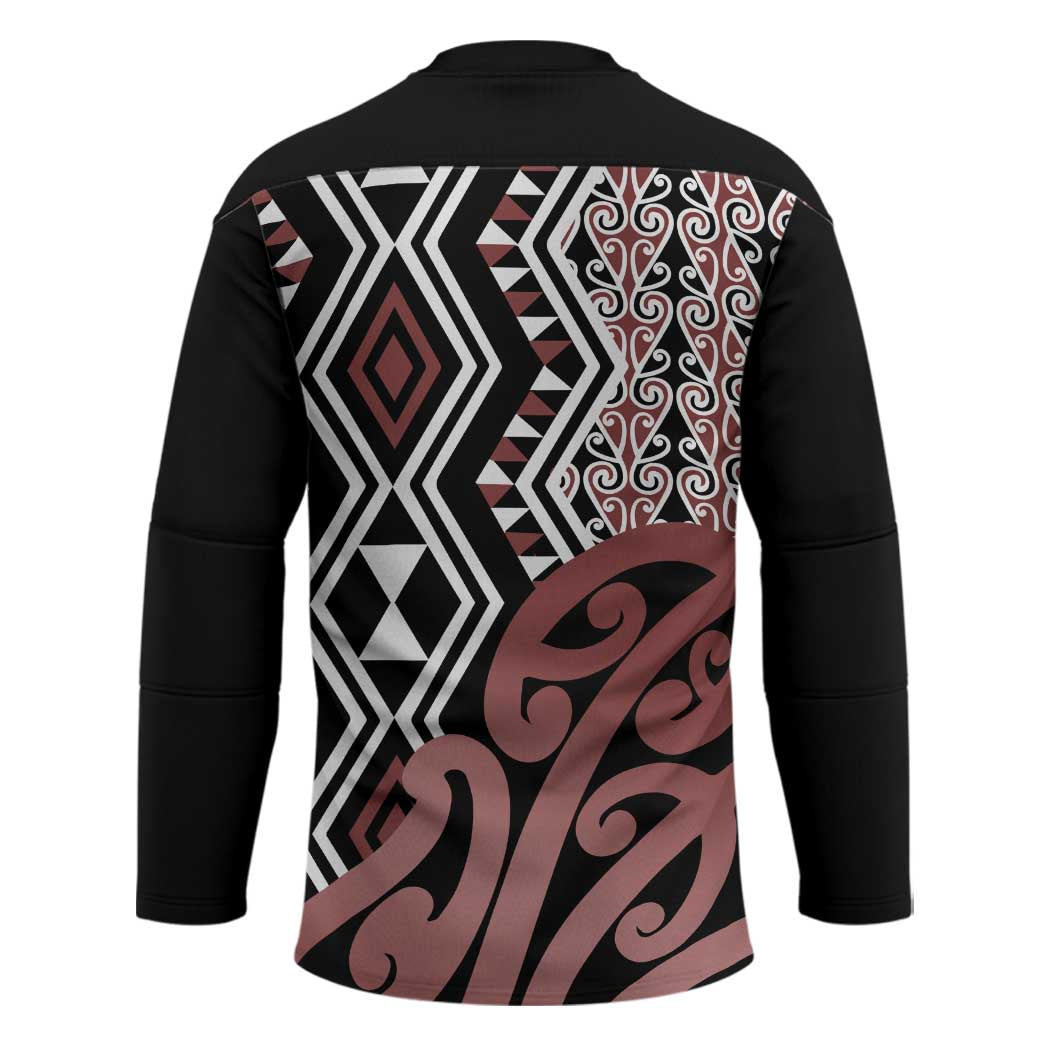 New Zealand Hockey Jersey Aotearoa Kowhaiwhai Mix Taniko Art LT14 - Polynesian Pride