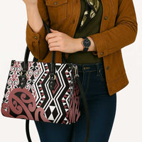New Zealand Leather Bag Aotearoa Kowhaiwhai Mix Taniko Art - Polynesian Pride