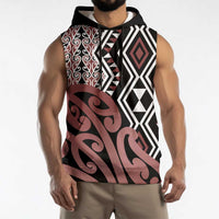 New Zealand Sleeveless Hoodie Aotearoa Kowhaiwhai Mix Taniko Art LT14 - Polynesian Pride