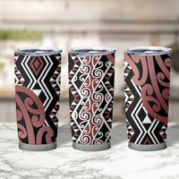 New Zealand Tumbler Cup Aotearoa Kowhaiwhai Mix Taniko Art - Brown LT14 - Polynesian Pride