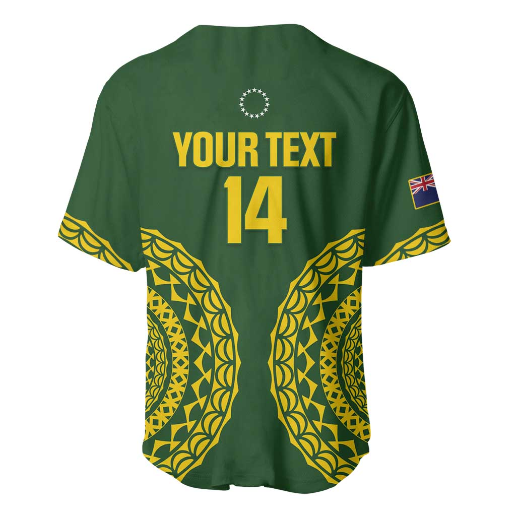 Custom Avaiki Cook Islands Rugby Baseball Jersey Kuki Airani Tatau Green - Polynesian Pride