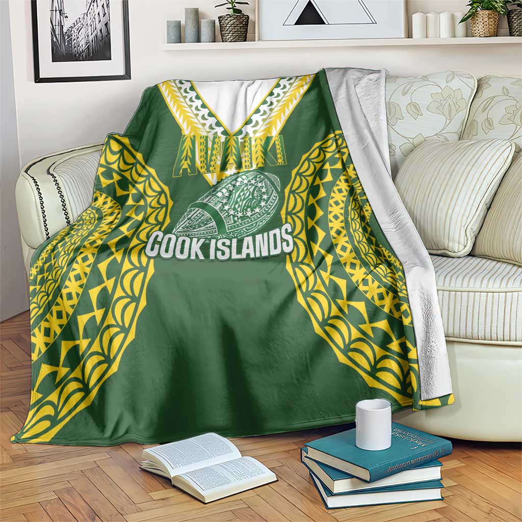 Avaiki Cook Islands Rugby Blanket Kuki Airani Tatau Green LT14 Green - Polynesian Pride