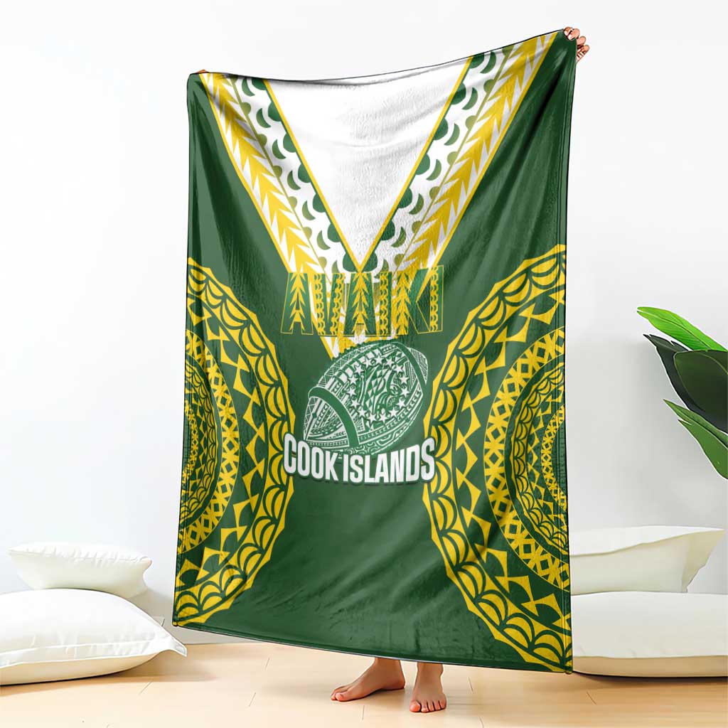 Avaiki Cook Islands Rugby Blanket Kuki Airani Tatau Green LT14 - Polynesian Pride