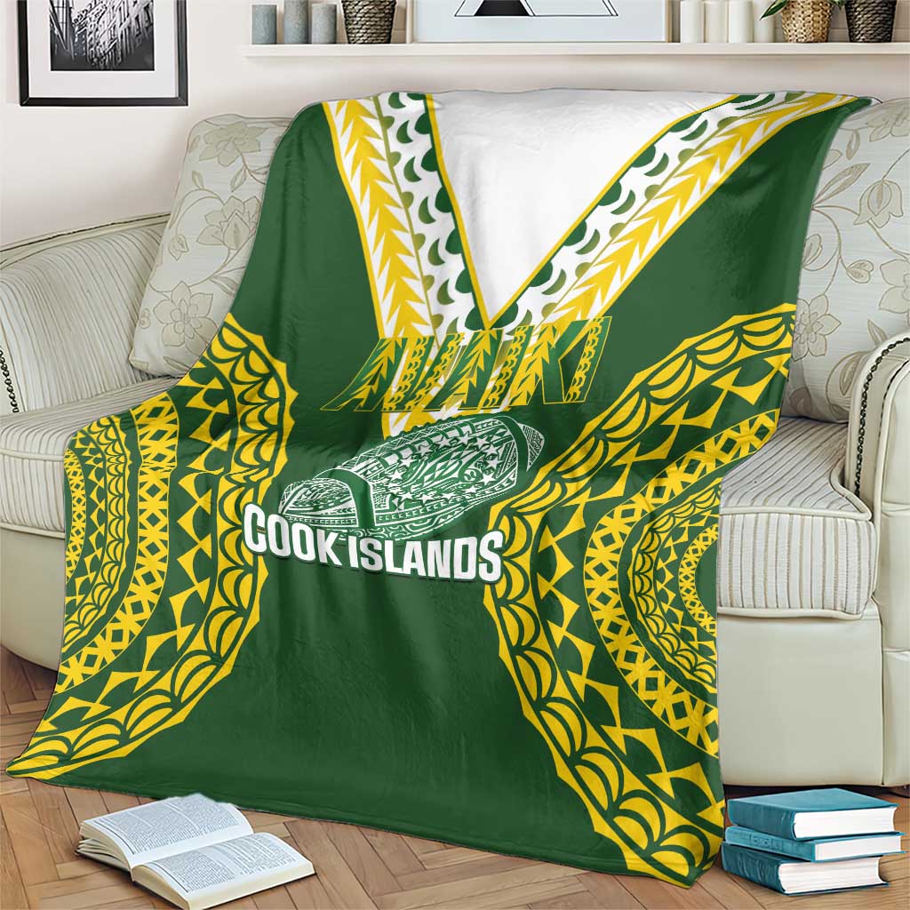 Avaiki Cook Islands Rugby Blanket Kuki Airani Tatau Green LT14 - Polynesian Pride