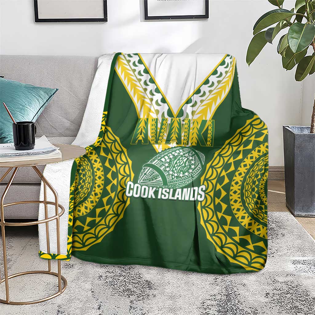 Avaiki Cook Islands Rugby Blanket Kuki Airani Tatau Green LT14 - Polynesian Pride