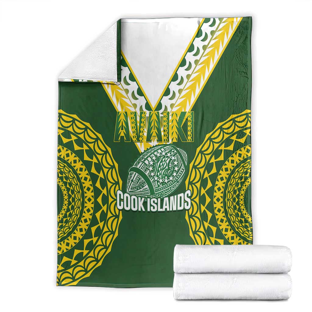Avaiki Cook Islands Rugby Blanket Kuki Airani Tatau Green LT14 - Polynesian Pride