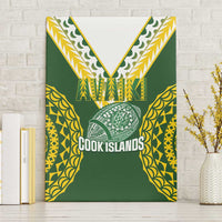 Avaiki Cook Islands Rugby Canvas Wall Art Kuki Airani Tatau Green LT14 Without Frame Green - Polynesian Pride