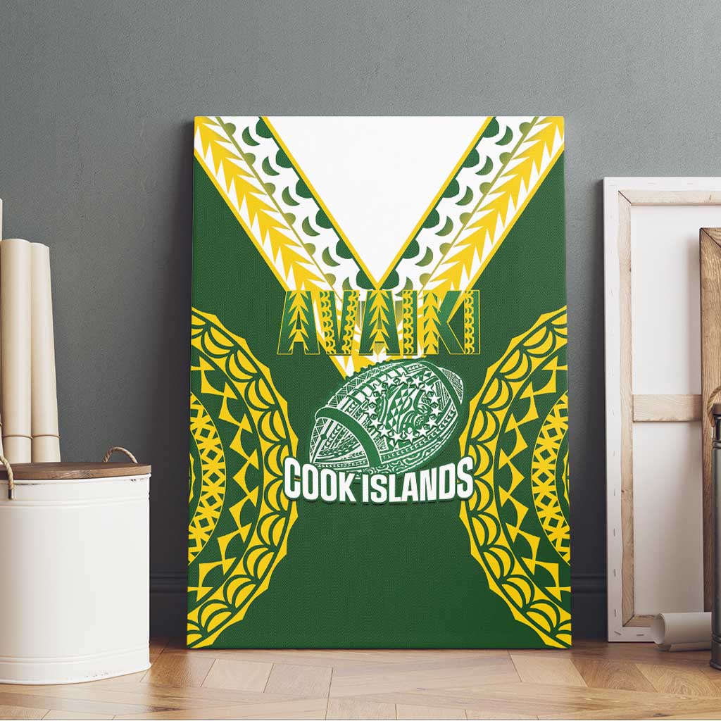 Avaiki Cook Islands Rugby Canvas Wall Art Kuki Airani Tatau Green LT14 - Polynesian Pride
