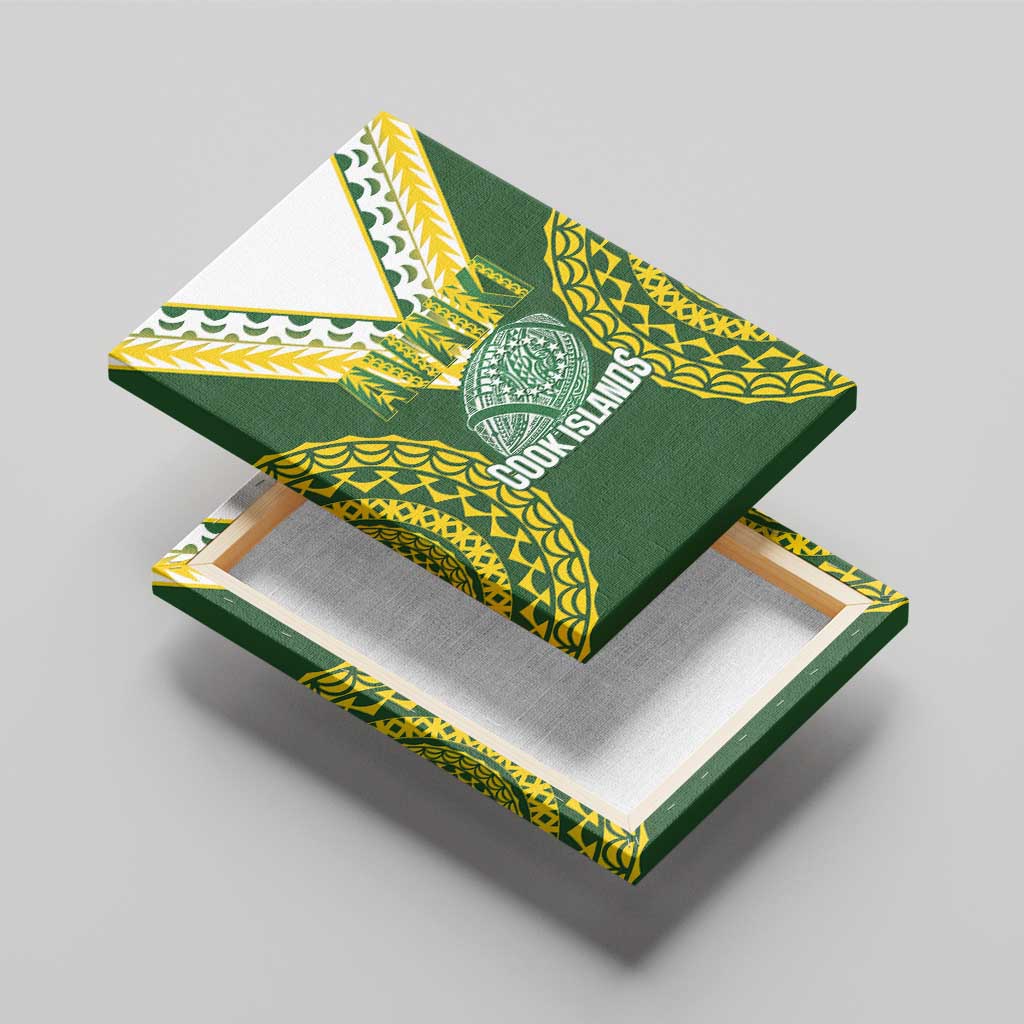 Avaiki Cook Islands Rugby Canvas Wall Art Kuki Airani Tatau Green LT14 - Polynesian Pride