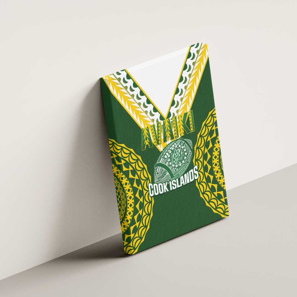 Avaiki Cook Islands Rugby Canvas Wall Art Kuki Airani Tatau Green LT14 - Polynesian Pride