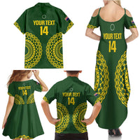 Custom Avaiki Cook Islands Rugby Family Matching Summer Maxi Dress and Hawaiian Shirt Kuki Airani Tatau Green LT14 - Polynesian Pride