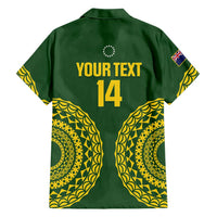 Custom Avaiki Cook Islands Rugby Family Matching Summer Maxi Dress and Hawaiian Shirt Kuki Airani Tatau Green LT14 - Polynesian Pride