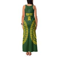 Custom Avaiki Cook Islands Rugby Family Matching Tank Maxi Dress and Hawaiian Shirt Kuki Airani Tatau Green LT14 - Polynesian Pride