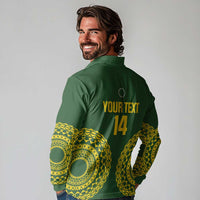 Custom Avaiki Cook Islands Rugby Long Sleeve Polo Shirt Kuki Airani Tatau Green LT14 - Polynesian Pride