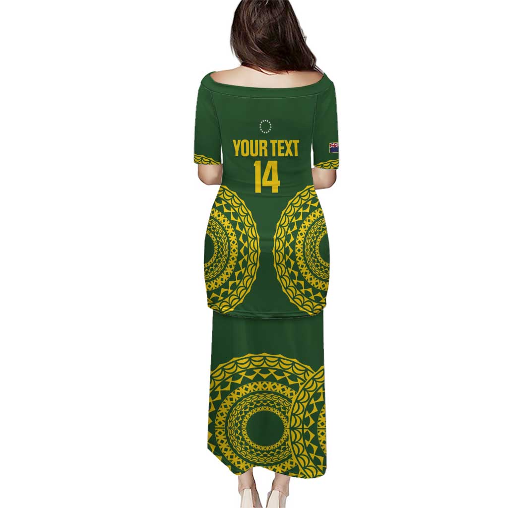Custom Avaiki Cook Islands Rugby Puletasi Kuki Airani Tatau Green LT14 - Polynesian Pride