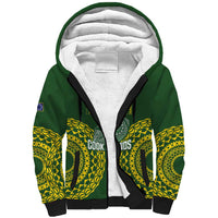 Custom Avaiki Cook Islands Rugby Sherpa Hoodie Kuki Airani Tatau Green LT14 Unisex Green - Polynesian Pride