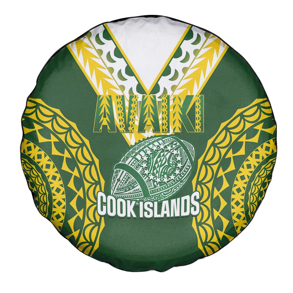 Avaiki Cook Islands Rugby Spare Tire Cover Kuki Airani Tatau Green LT14 - Polynesian Pride